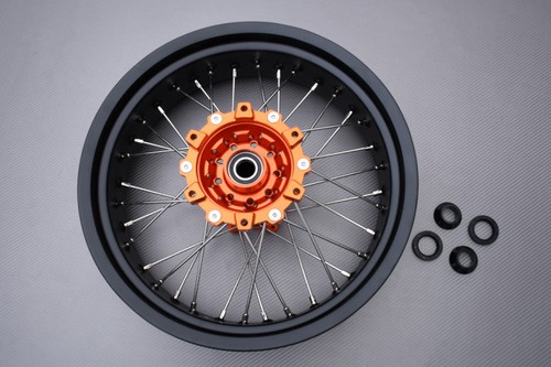 Orange supermoto spoked - spoked, rim